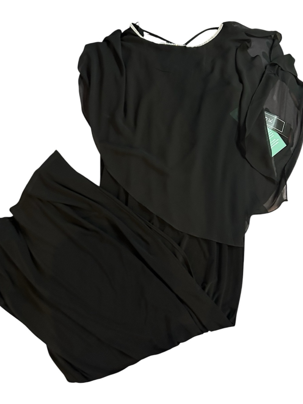 Women’s Black dress with Sheer Overlay